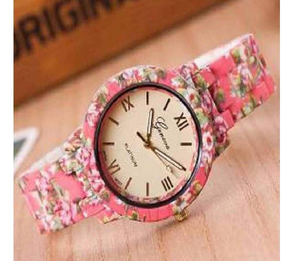 Floral Print Ledies Wrist Watch