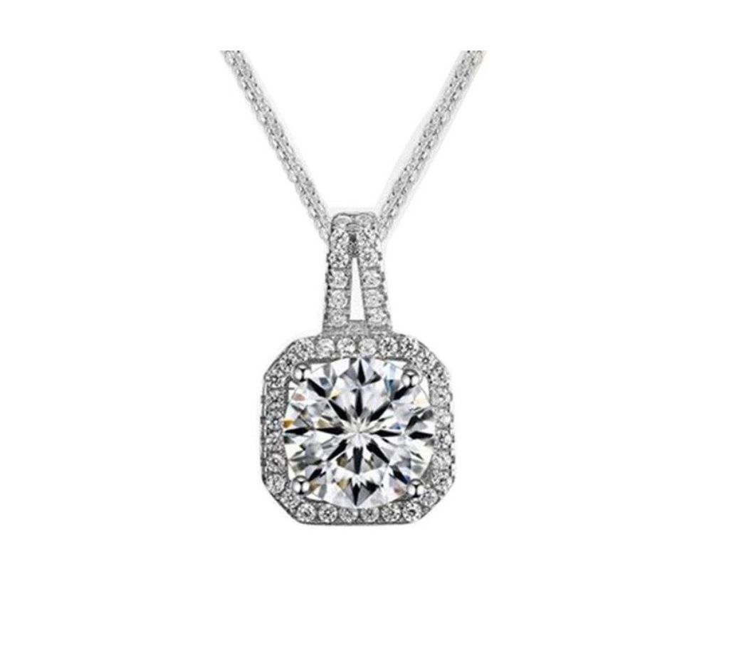 Trendy Square Zircon Necklace Pendant