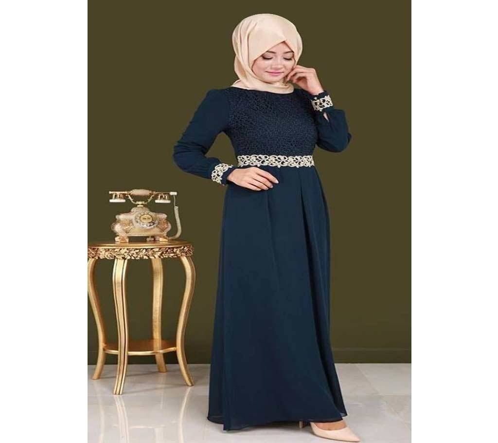 Navy Blue Georgette Borka For Woman