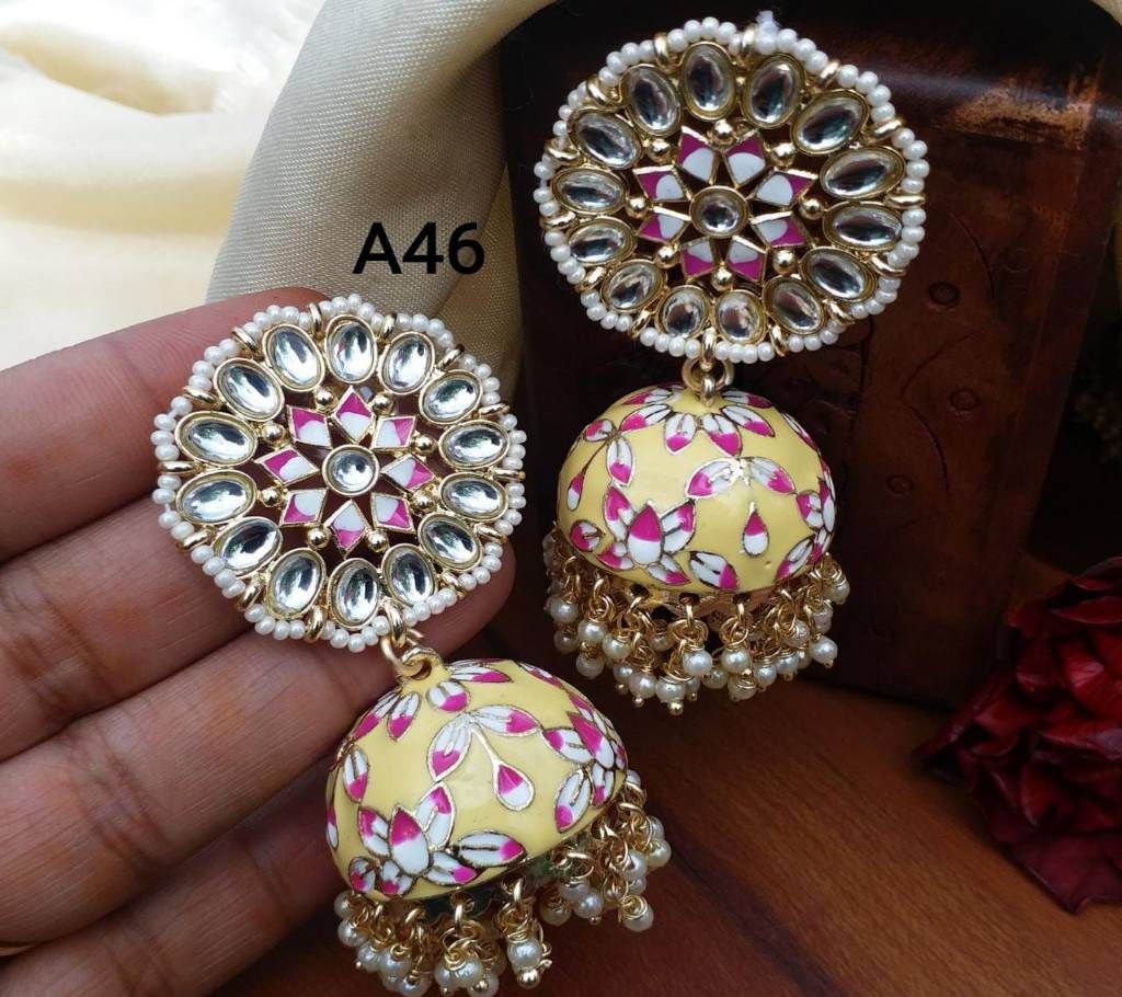 Festive Earrings - 007 - Flax Yellow - A46 - AMI