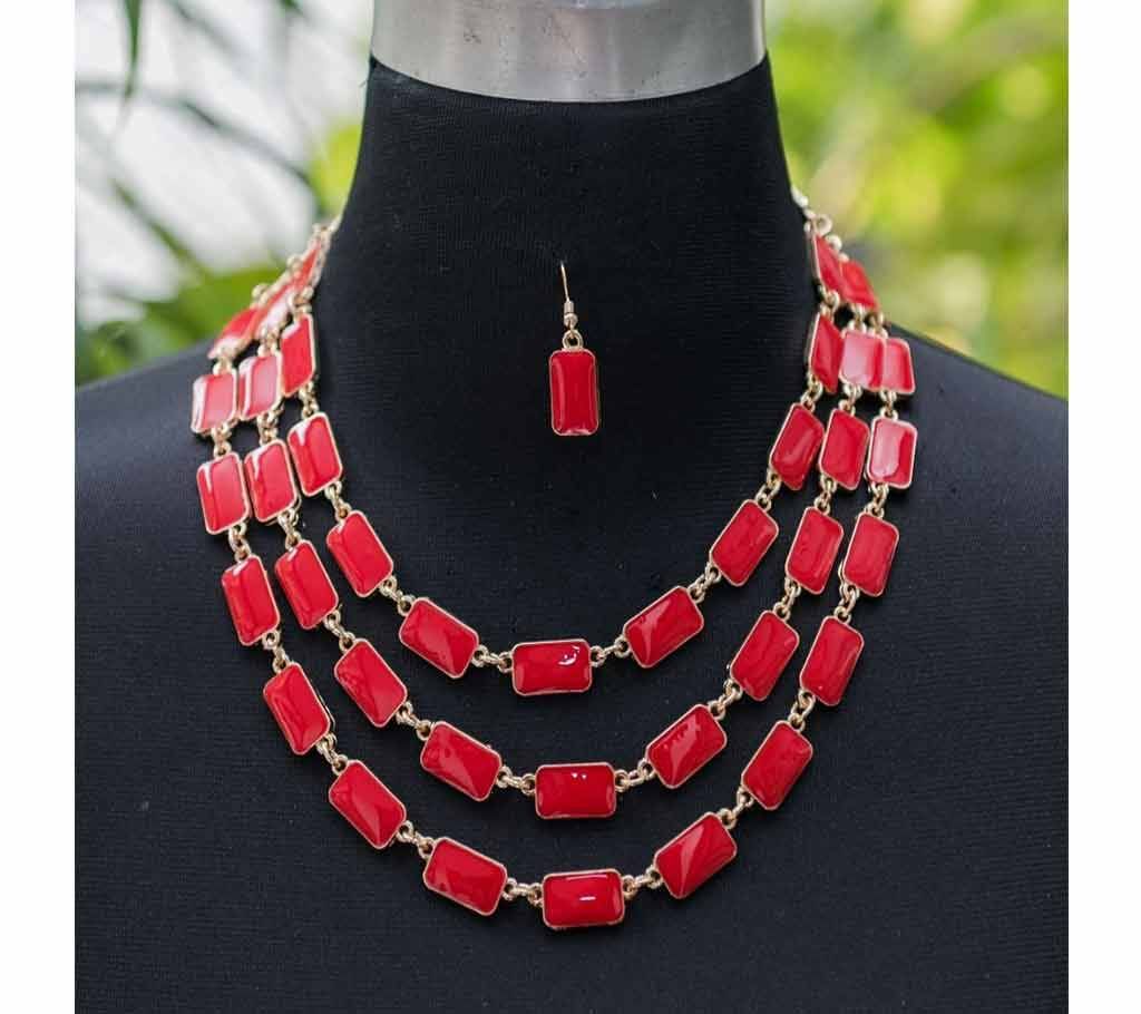 Multi Chain Necklace with Earring