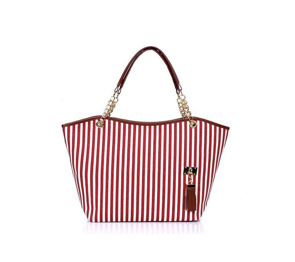 Canvas tassel stripes handbags shoulder portable bag chain tide bag JX0422 015