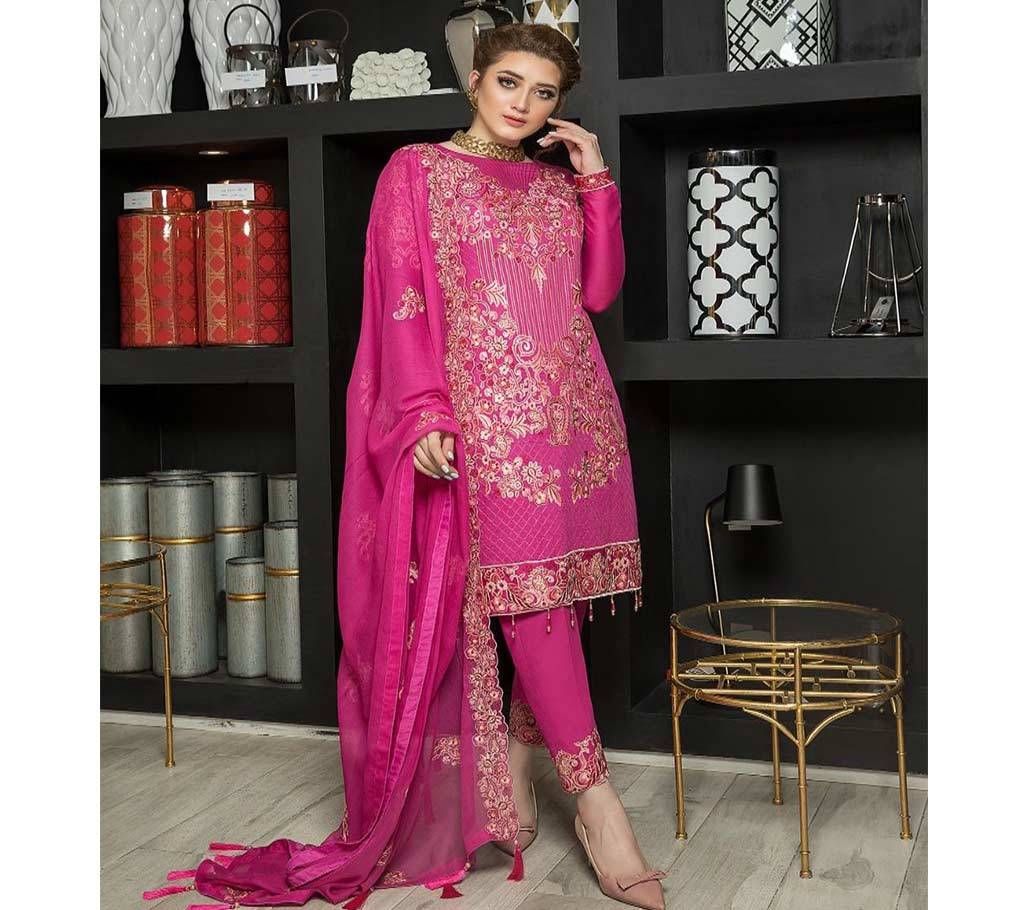 Unstitched Cotton Pakistani Three Piece 