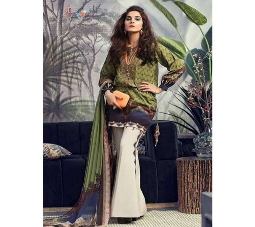 Unstitched Shree Fabs Maria B M Printed Cotton With Embroidery Three Piece 5643 RAF 