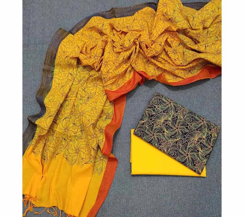 Unstitched Tat Original Cotton Multi Color Deshi Shalwar Kameez-24