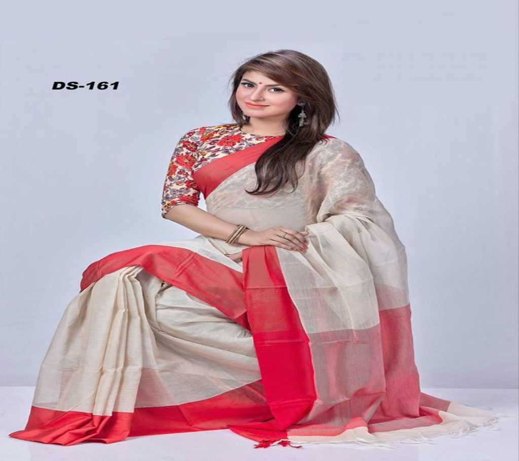 Multicolour Mosline cotton Saree with Blouse Piece for Women-25