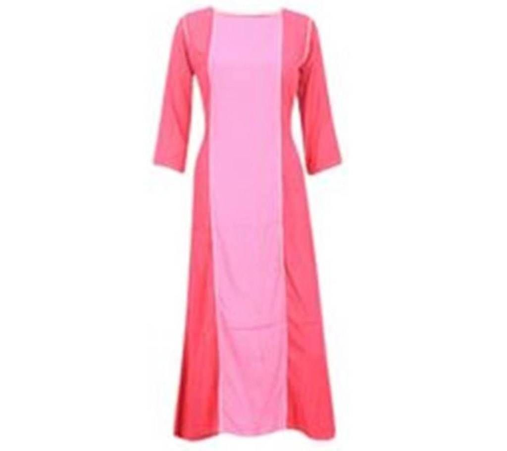 Red and Pink Lilnen Kurti