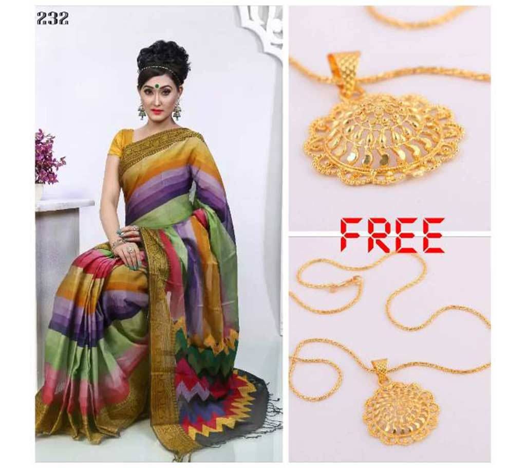 gas rangdhanu sharee with free pendant 