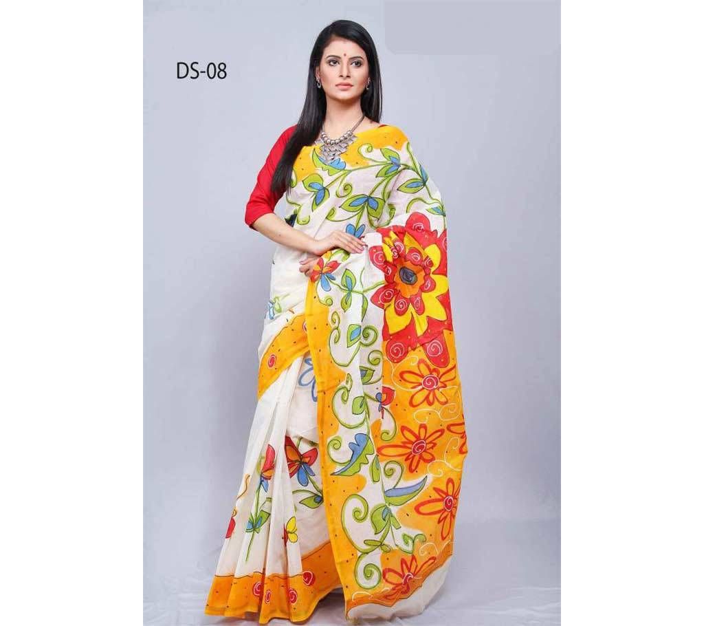 Kota Cotton Handprinted Sharee