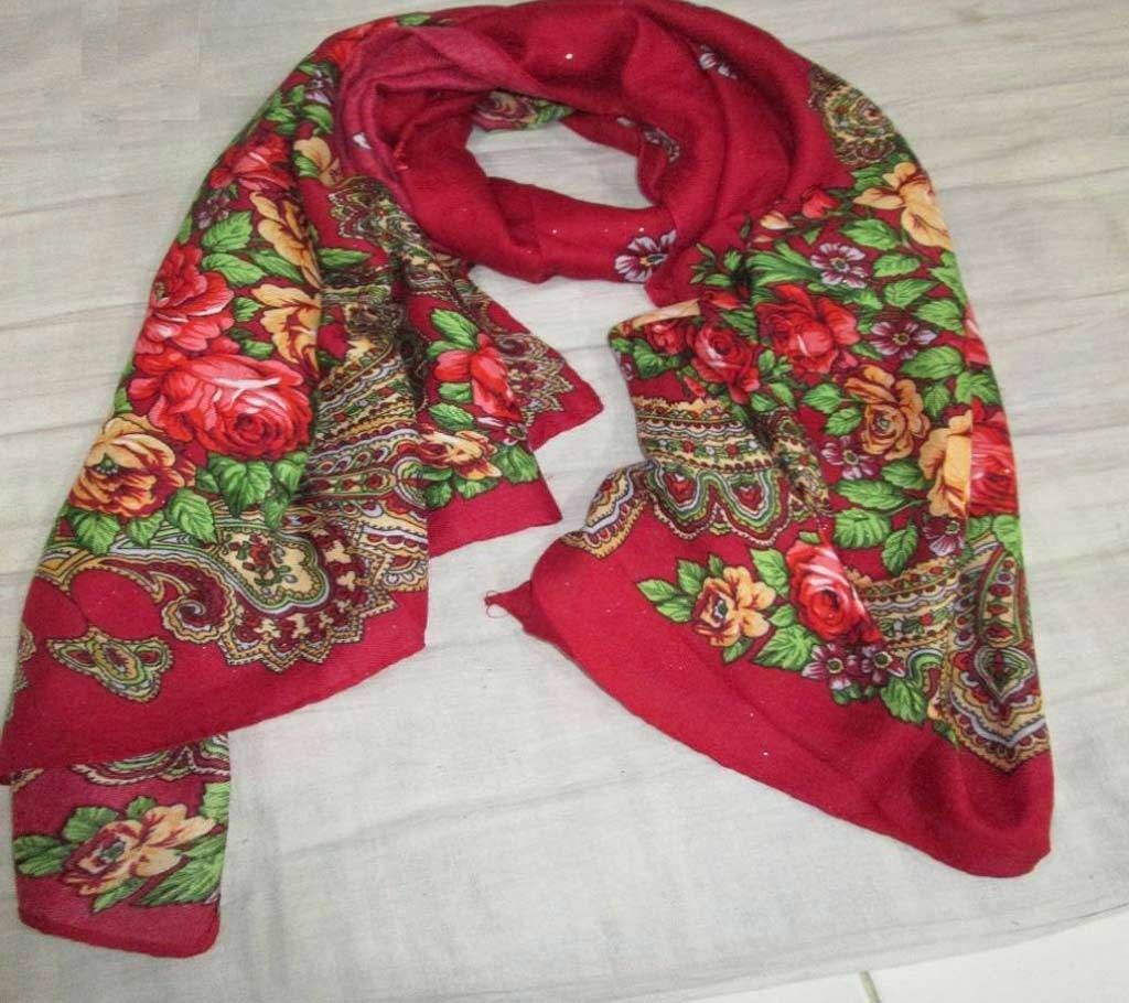 Ladies Rose Print Cotton Hijab