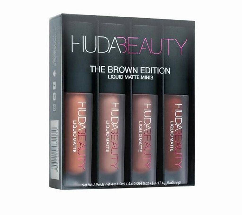 Huda Beauty Brown Edition Lipstick - Set of 4 Pieces (Malaysia)