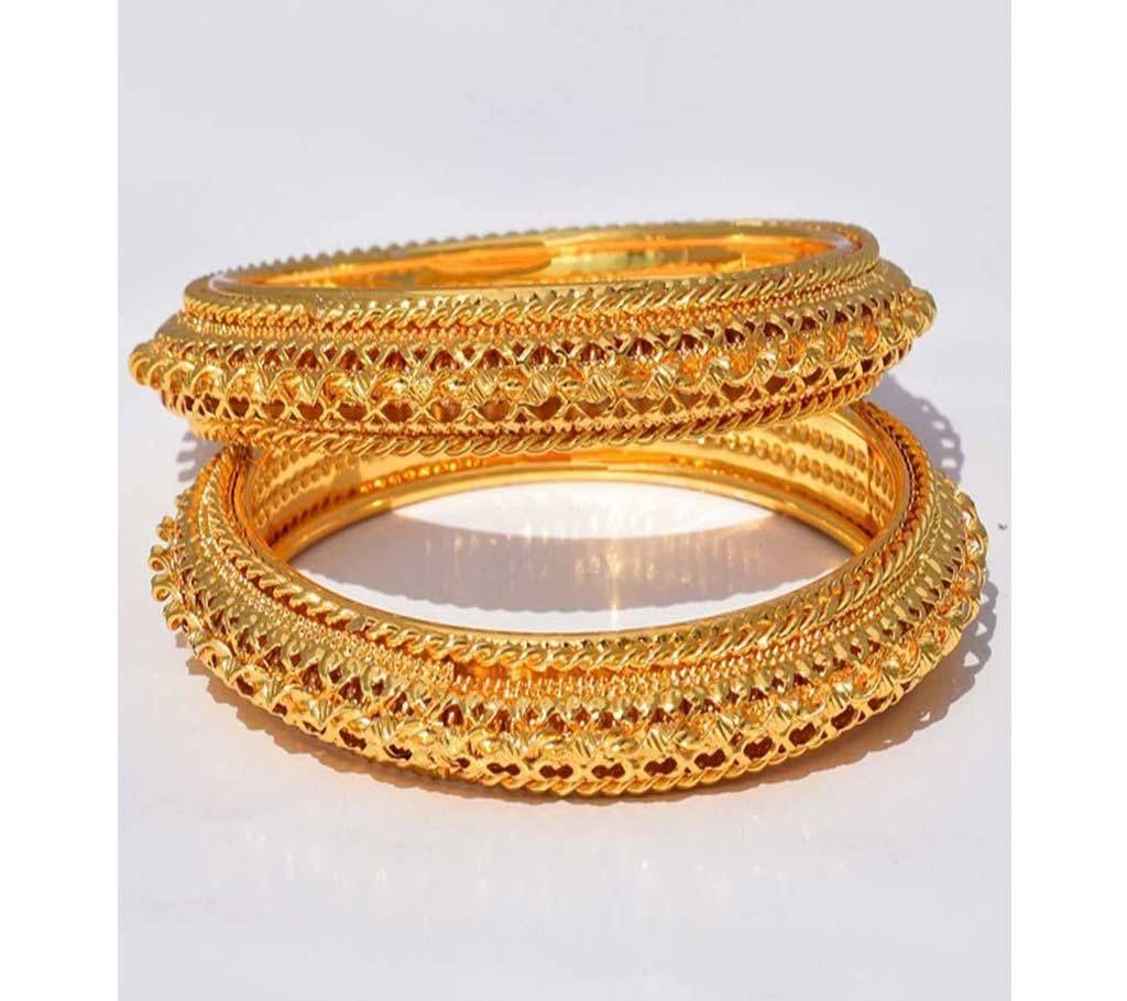 Indian Gold Plated Bangles For Women - 2Pc