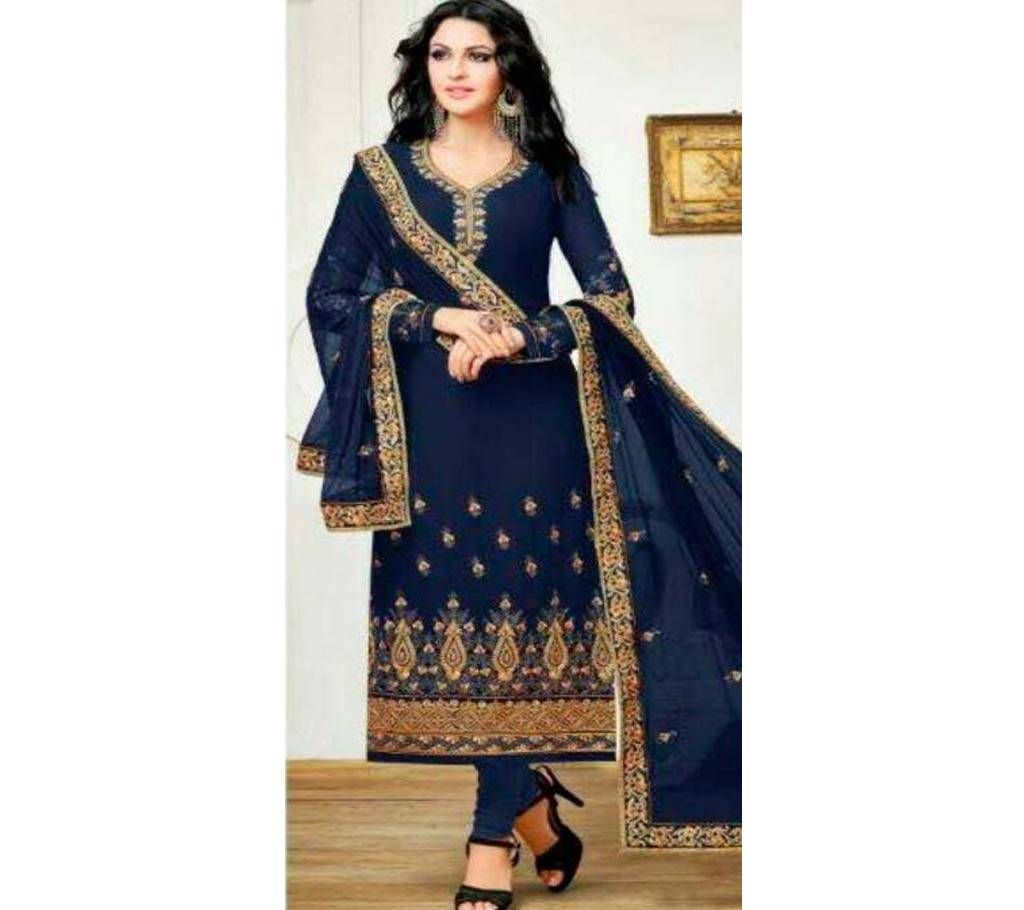 Unstitched Georjet/Santon Embroidary 3pcs 