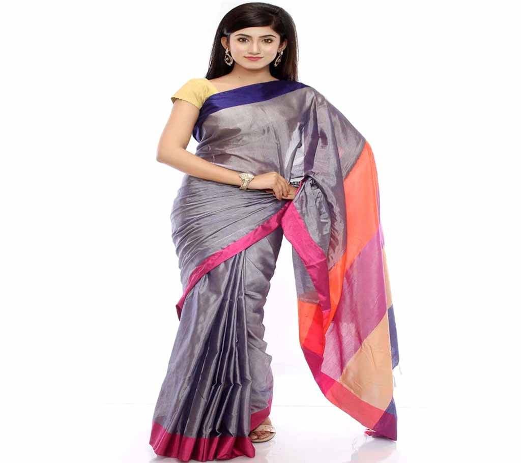 Gray Tosor Silk Sharee  