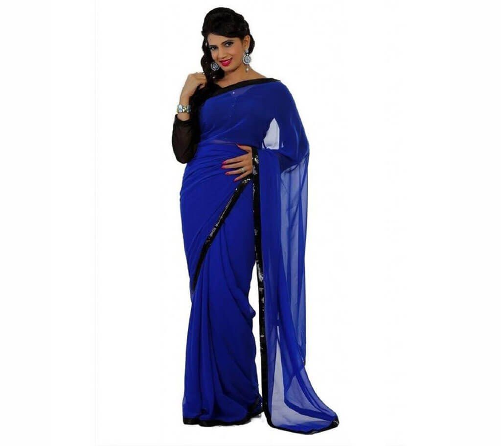 Indian Blue Soft Georgette Saree