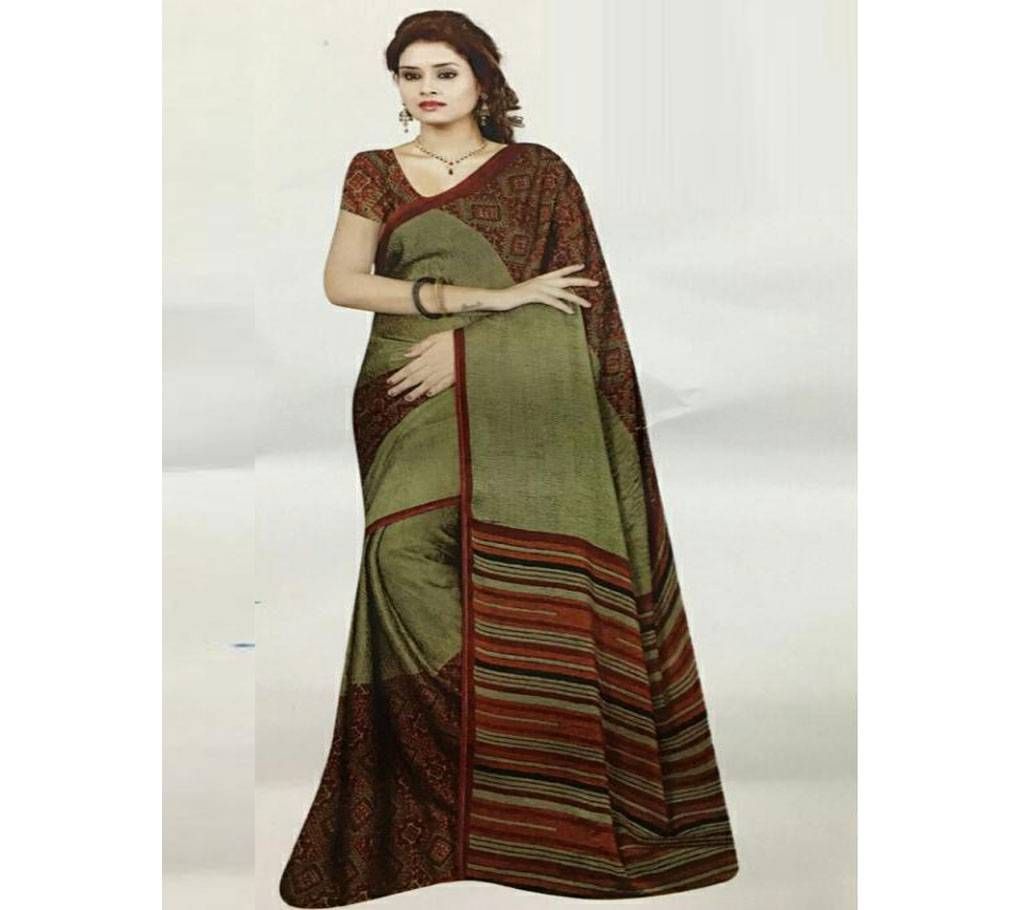 JPure Bombay silk Georgette Saree With UN-stitched Blouse Piece  