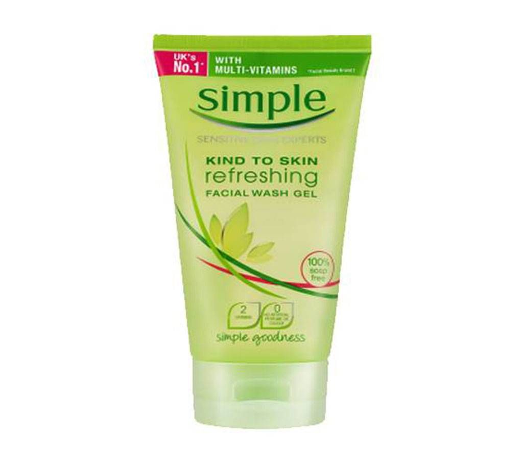 Simple Kind To Skin Refreshing Face Wash Gel 150ml UK