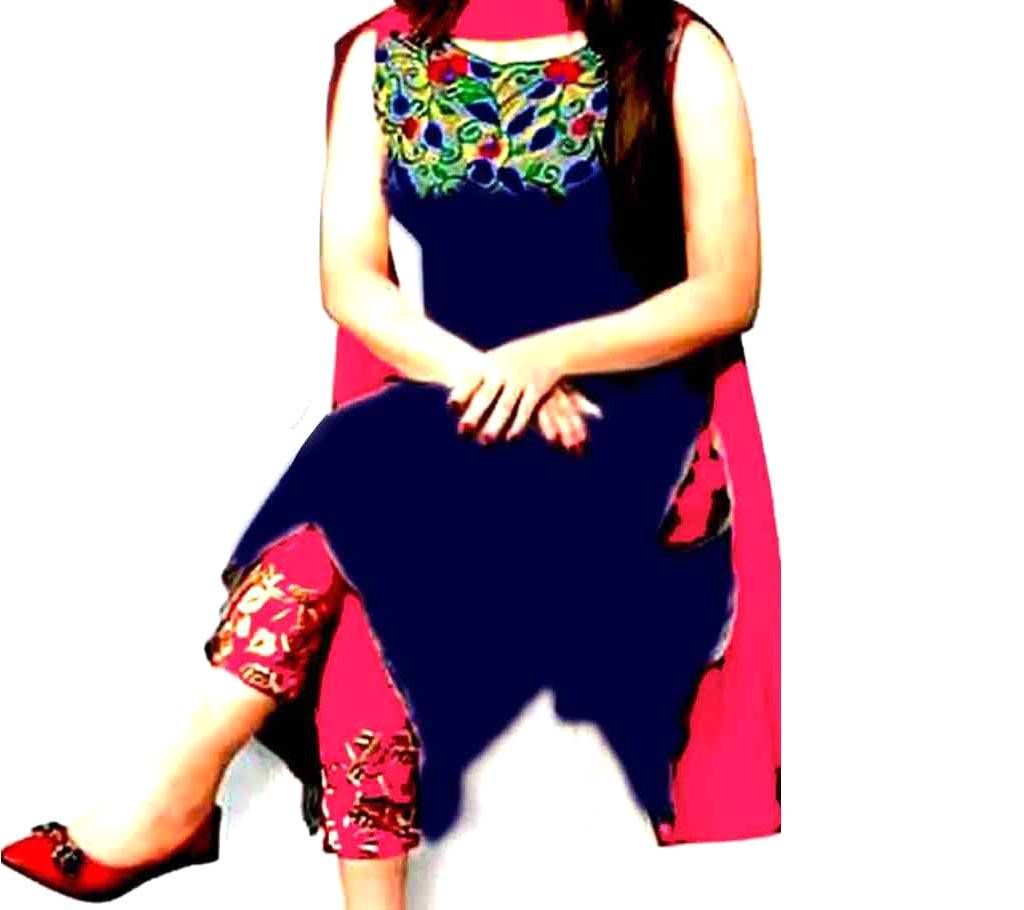 Unstitched Navy Blue Georgette Salwar Kameez For Women
