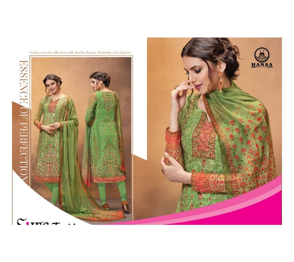Hansa Husna Ara Semi-Stitched Georgette Three Piece