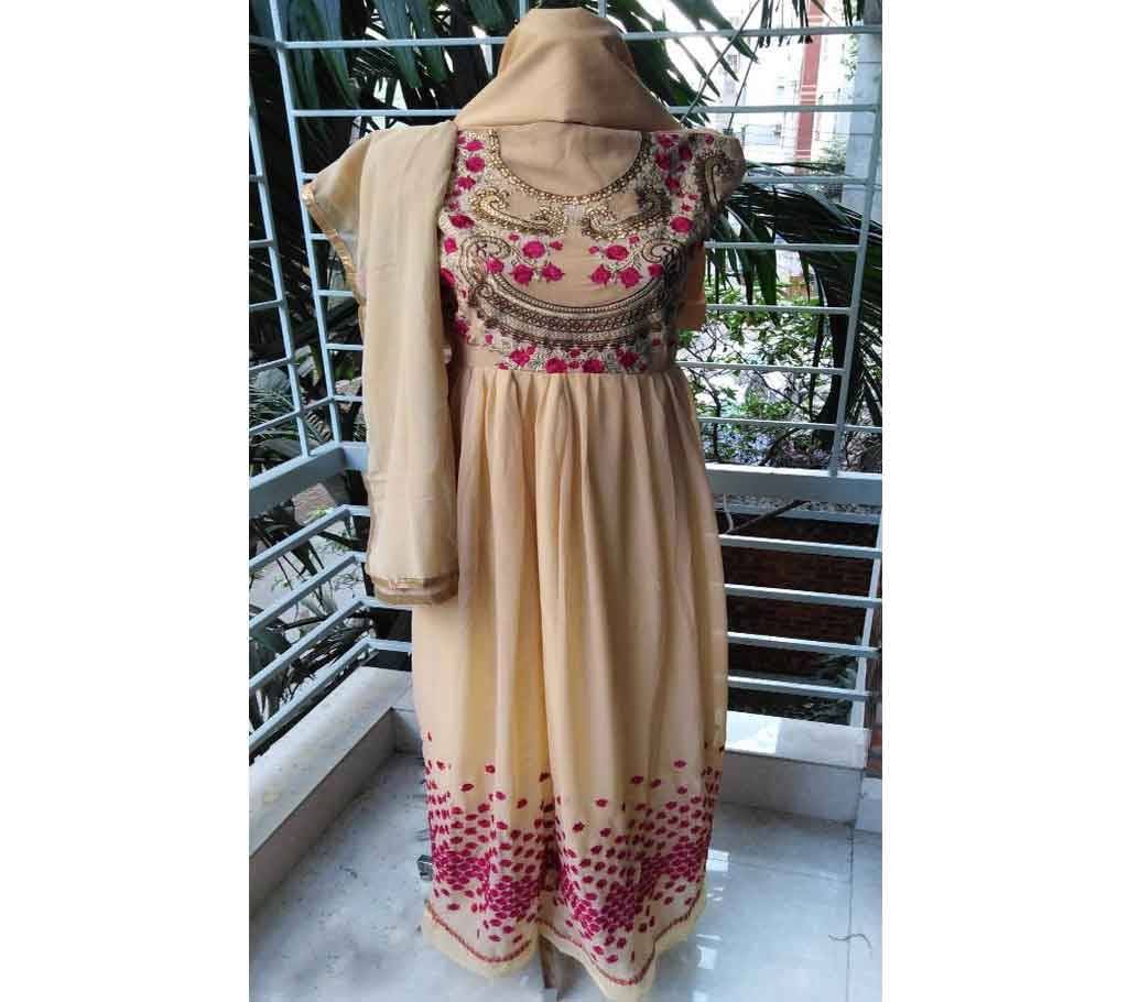 Georgette Ayesha Bullet wood Flower Gher