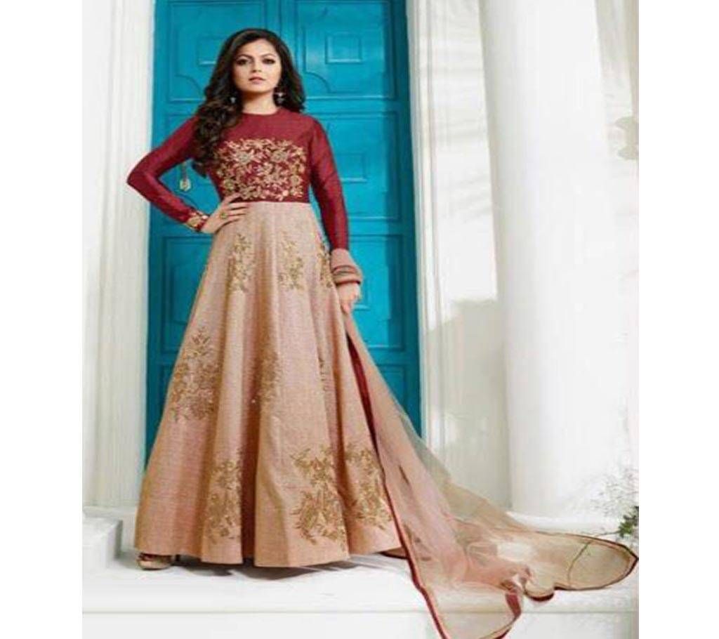 Un-stitched georgette with embroidery party suit - Copy