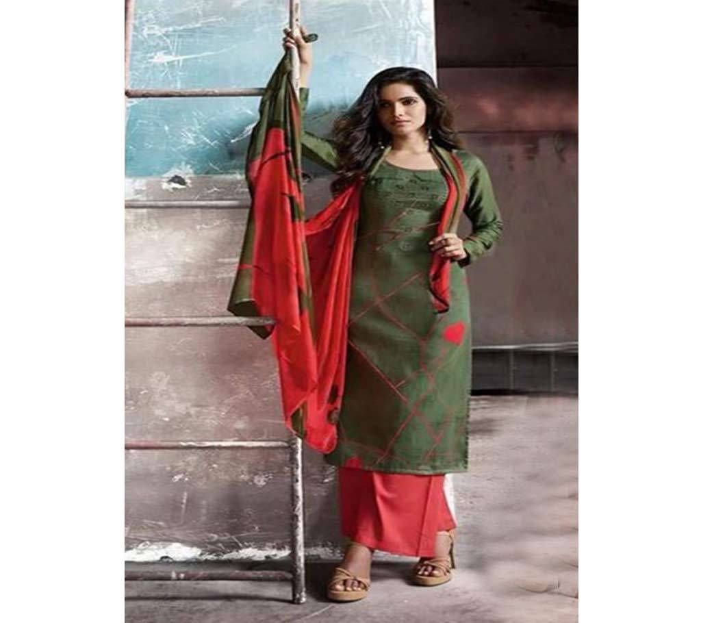 Omtex Omaira  202-A Unstitched Cotton satin Suit
