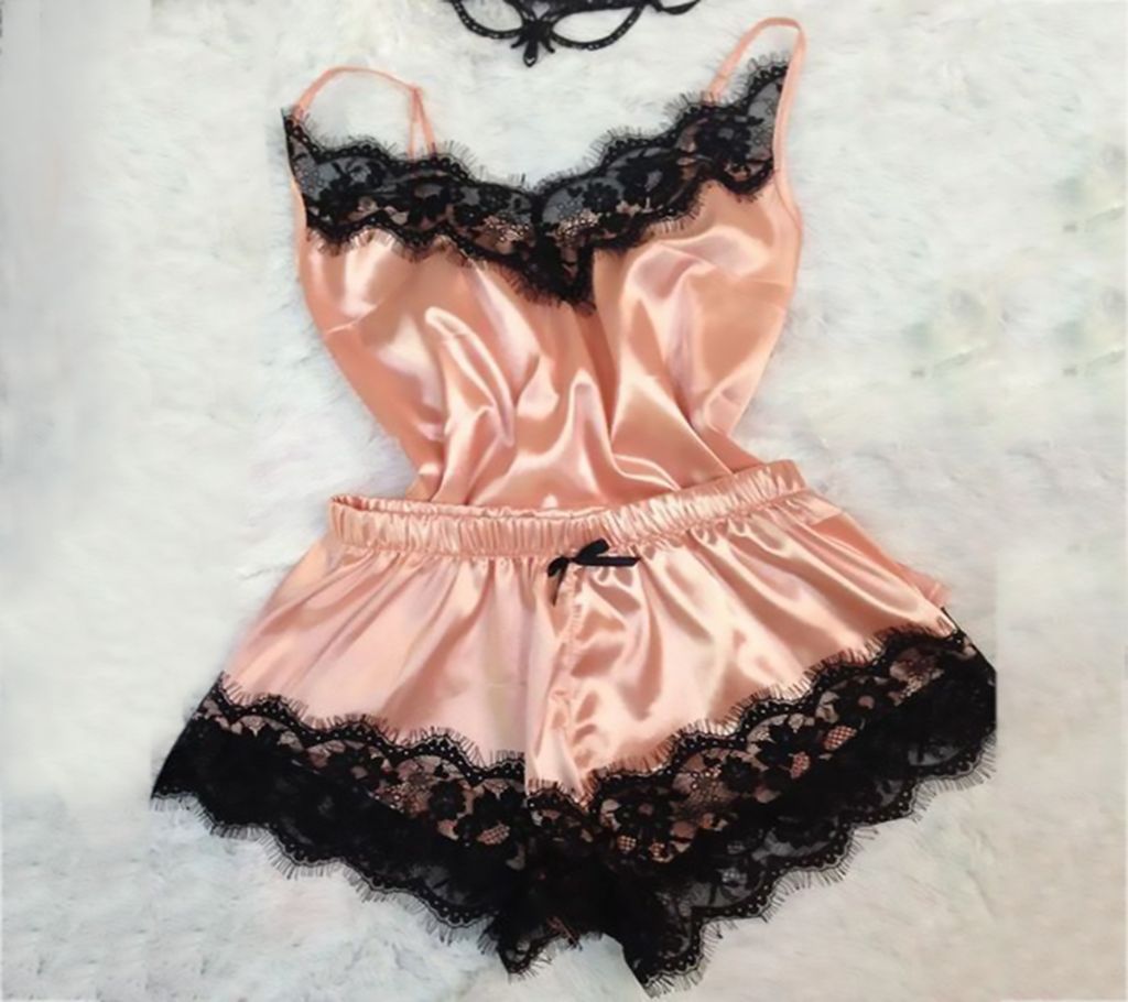 Womens Sleepwear Sexy Satin Pajama Set