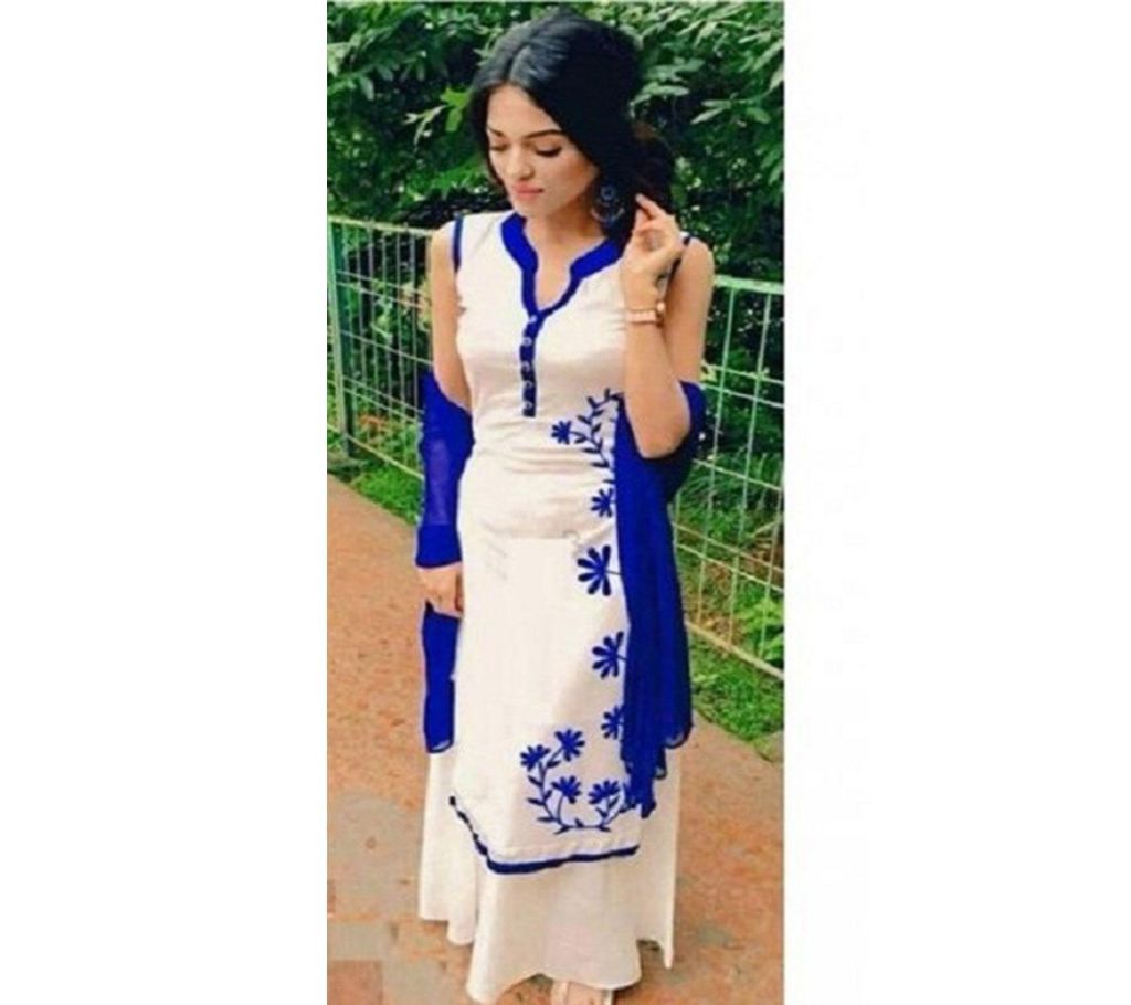 unstiched block printed cotton replica three pcs salwar kameez seblock-280