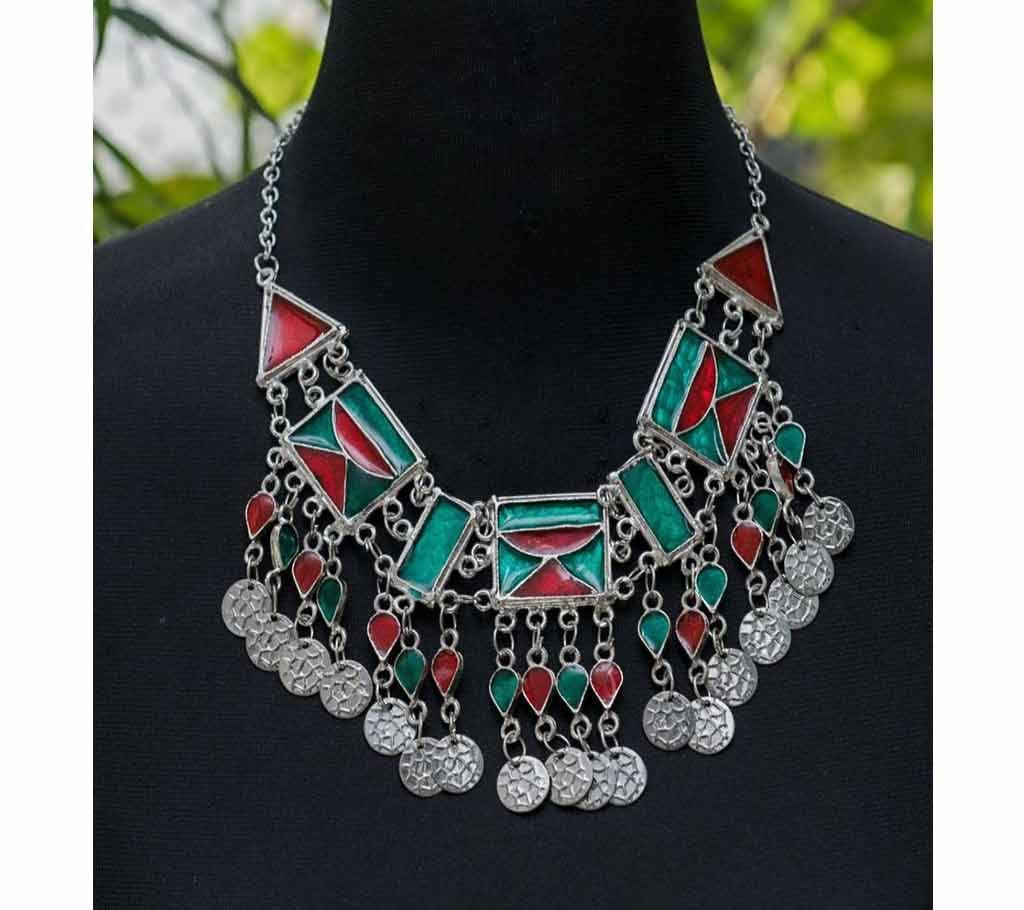 Multi Lockets with Coin Shape Chain Necklace