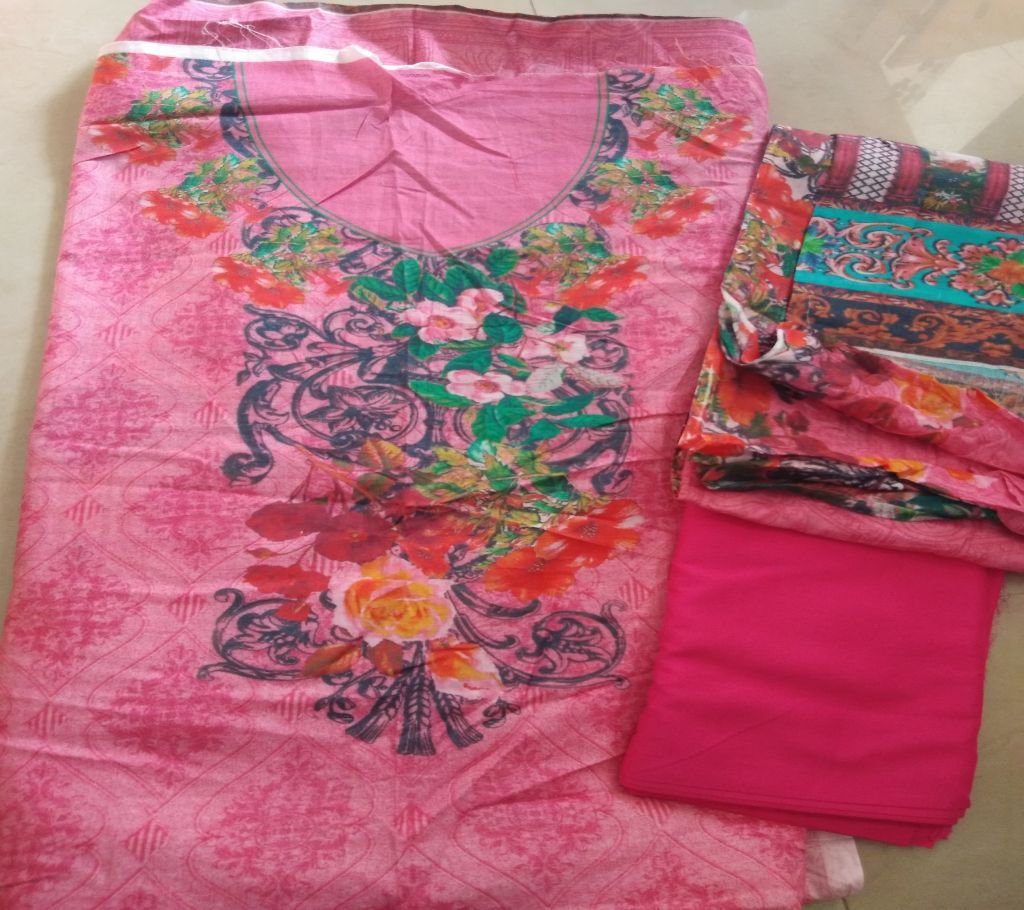 pakisthani lawn with cotton orna 3ps