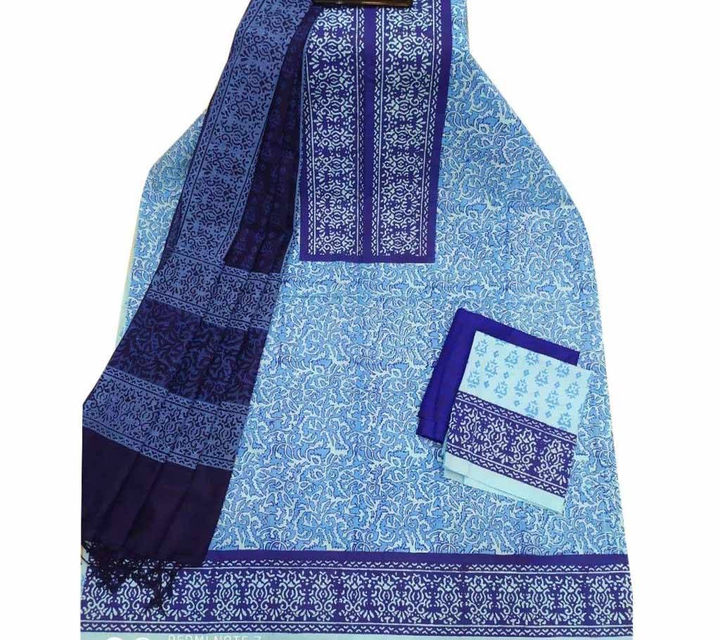 Unstitched Block Printed Cotton Salwar kameez st-10
