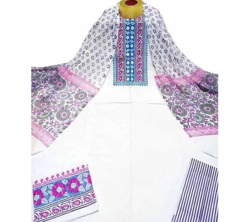 Unstitched Block Printed Cotton Salwar kameez fs-40