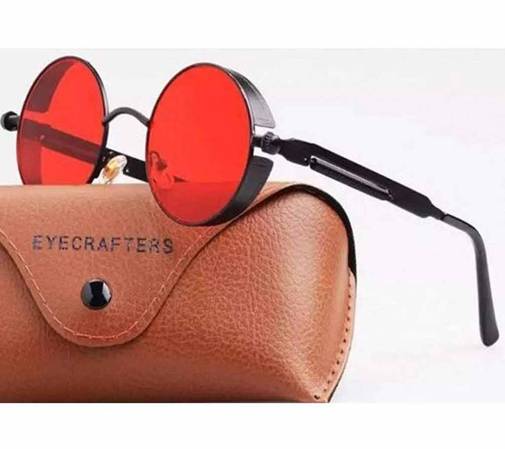 Red Vision Round Black Metal Sunglass for Women  SKA
