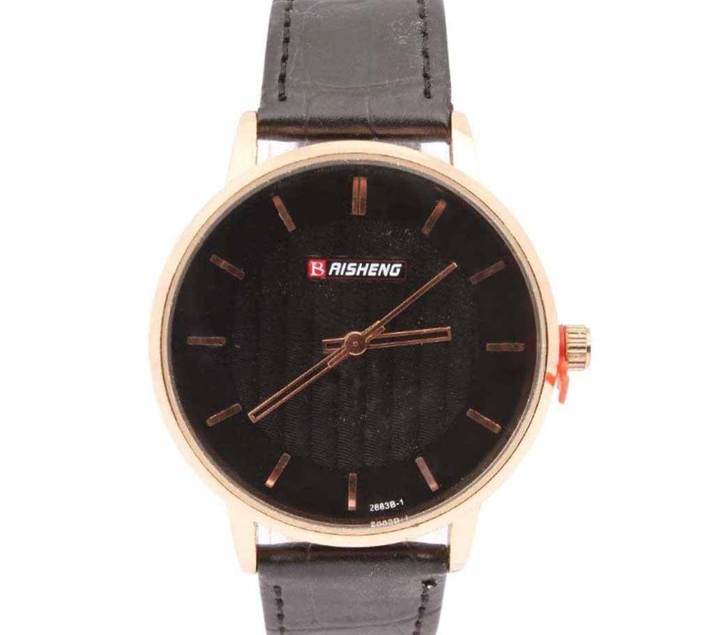 PU Leather Analog Watch for Men/Women -Brawn