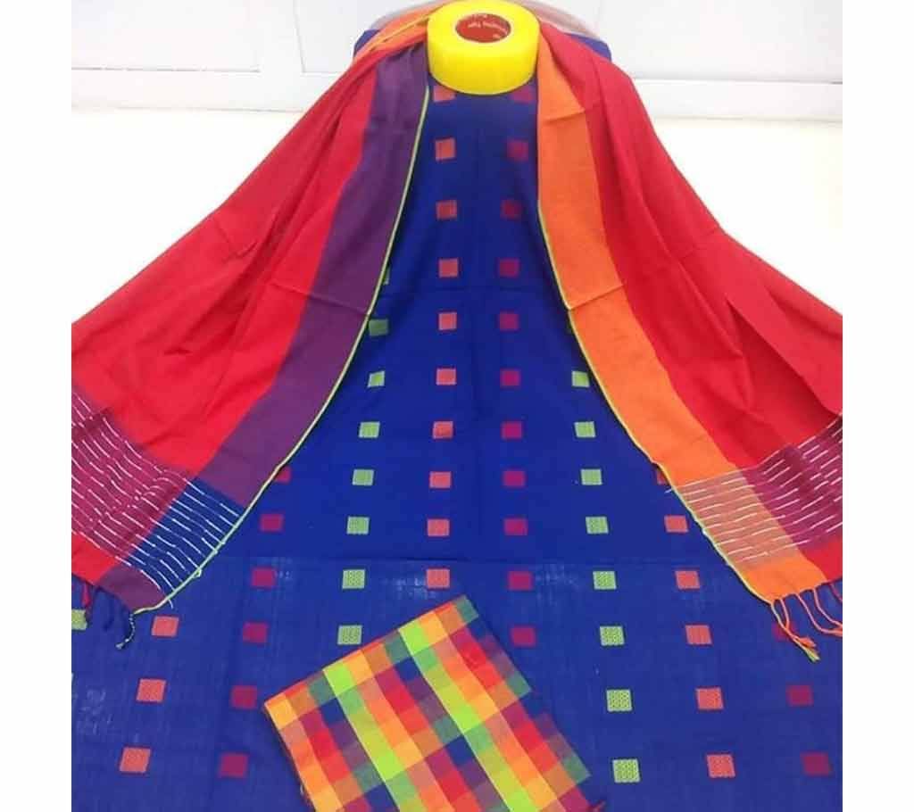 Homemade Tat Original Cotton Multi Color Deshi Shalwar Kameez For Women-4