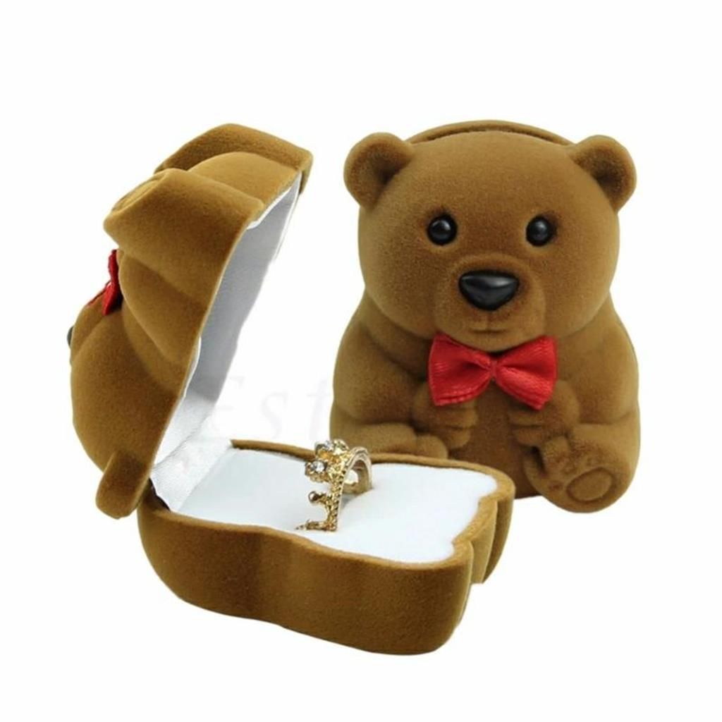 Teddy bear shaped ring box 