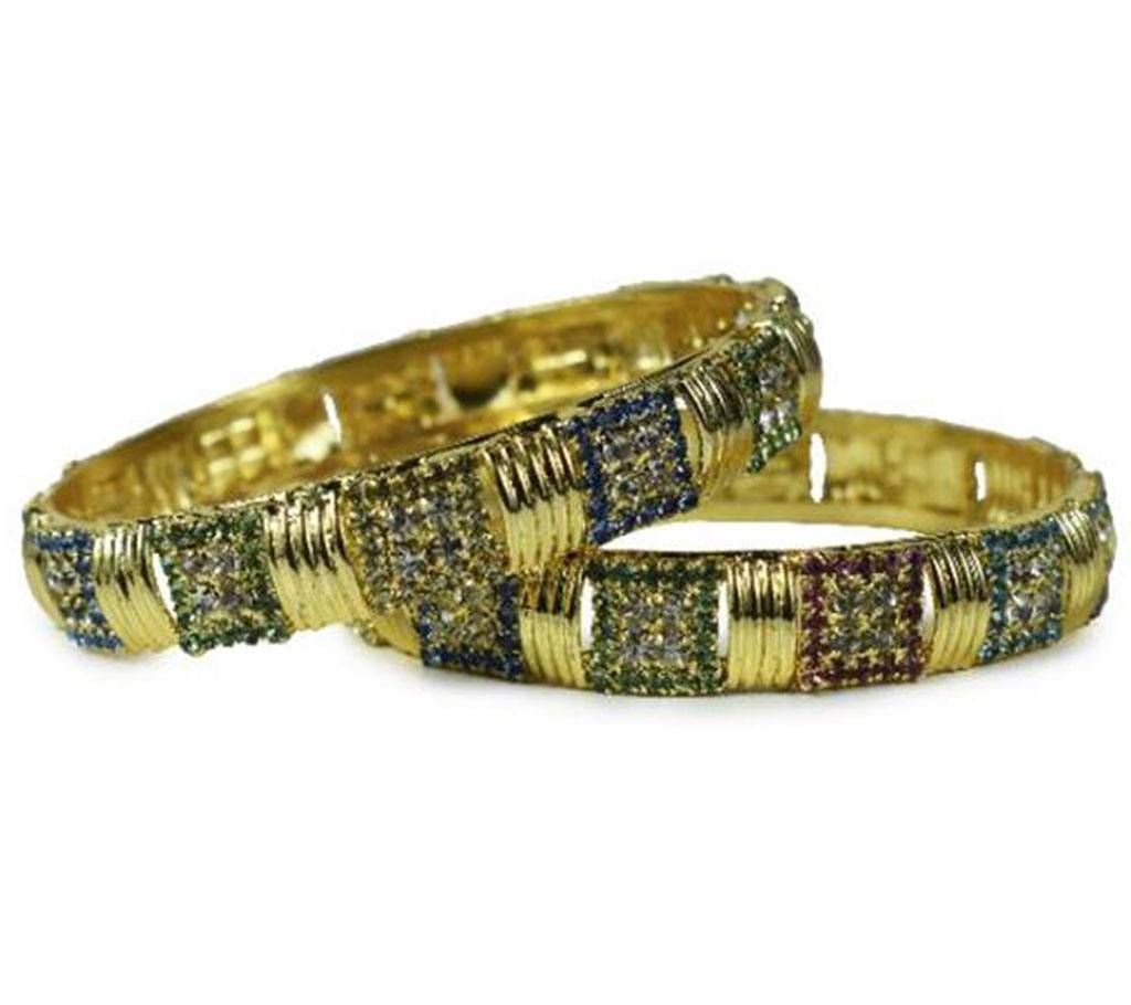 Diamond Cut Gold Plated Bangles for Women