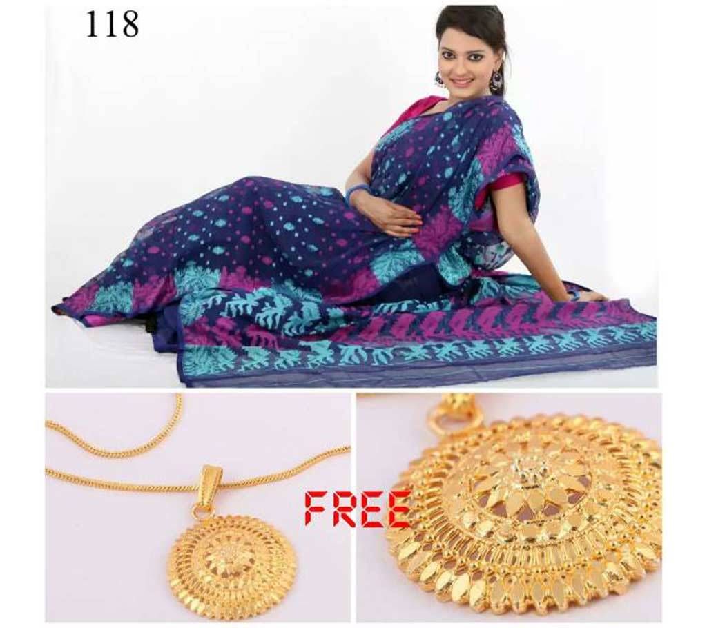 jamdani sharee for valentine and falgun with free pendant 