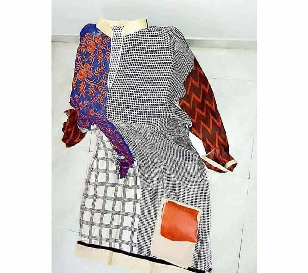 Un stitched satin salwar kameez 