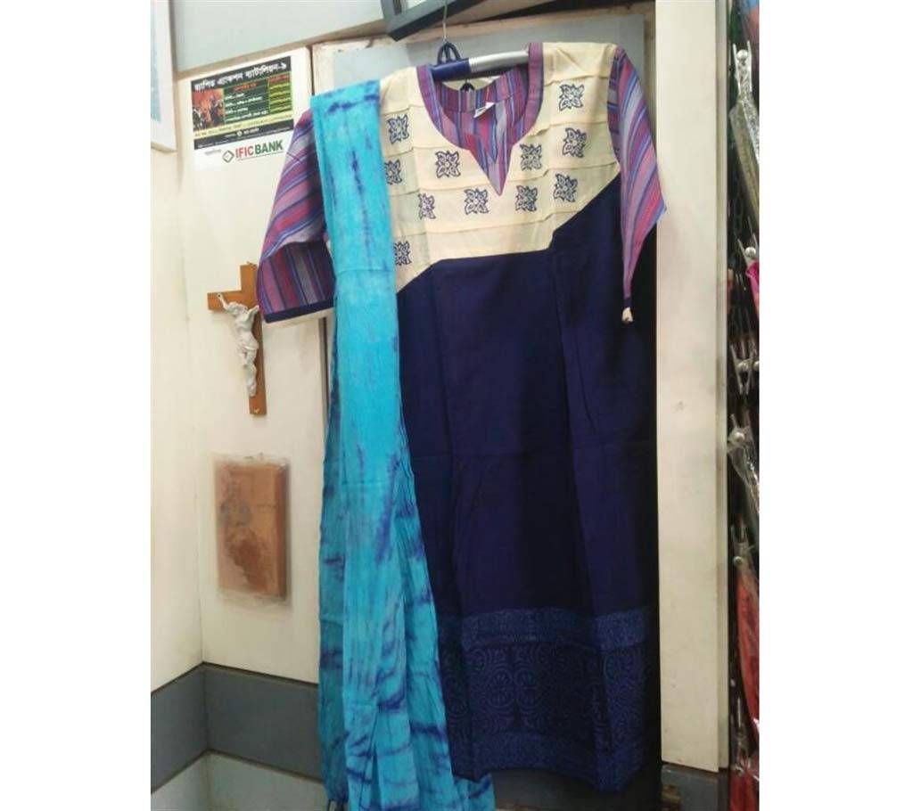 cotton long kamiz with orna