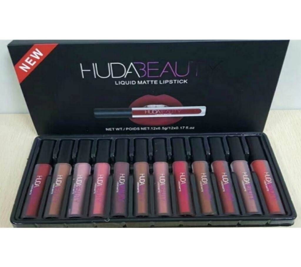 Huda beauty Liquid Matt Lipstick - 12 Pieces (Malaysia)