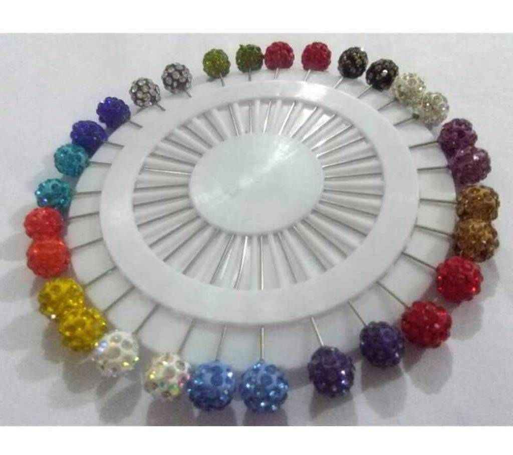 Stone Setting Hijab Pin 30 Piece