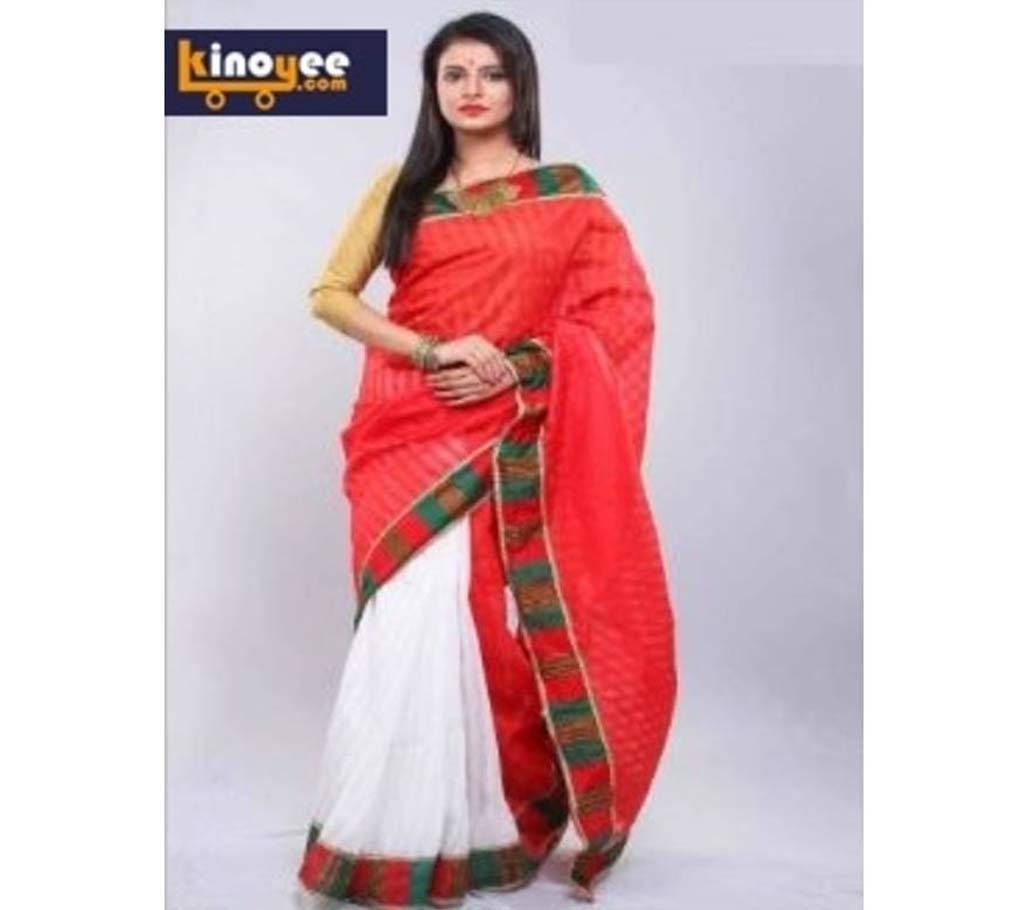 Multi Color Tangail cotton saree Blouse Piece