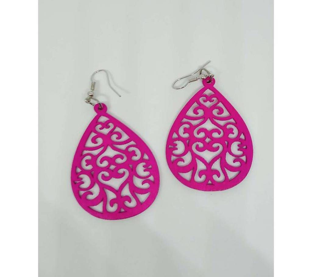 Wooden Pink Color Earring