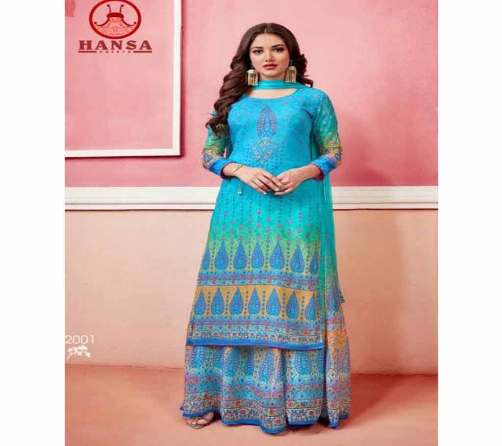 Indian Designer Exclusive Original GORGETTE DIGITAL PRINT Indian Salwar Suit