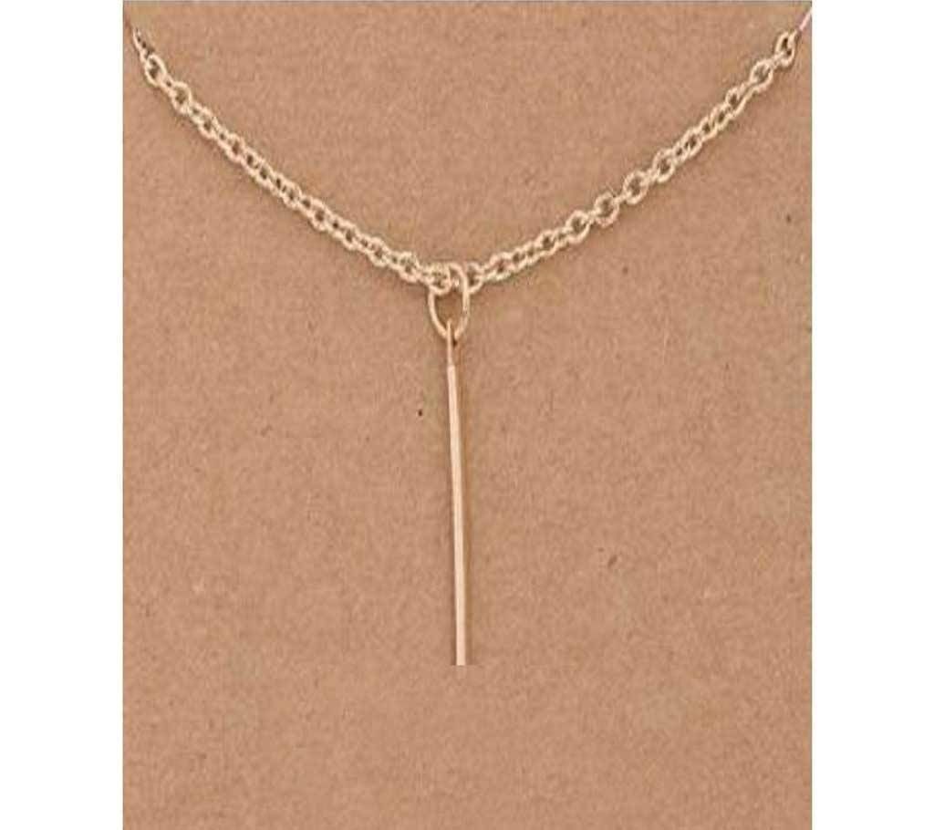 Hot Sale Sparkling Balance Vertical bar Pendant necklace gold-color Clavicle Chains Statement Necklace Women Jewelry