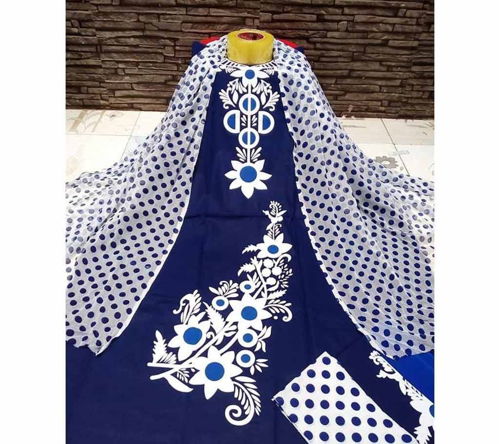 Block Printed Unstitched Salwar Kameez for women