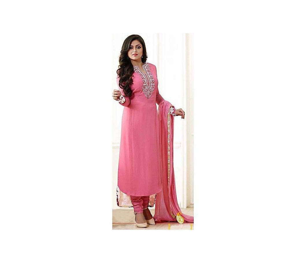 Pink Cotton Unstitched Salwar Kameez for Women Copy