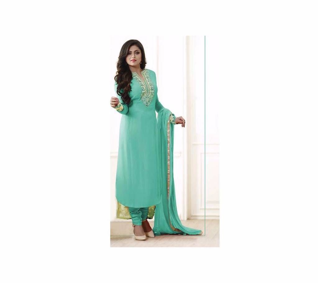 Cyan Cotton Unstitched Salwar Kameez for Women (Copy)