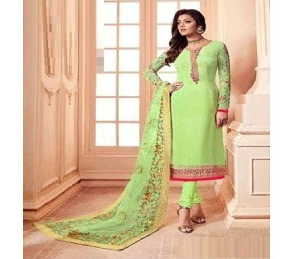 Semi-Stitched Indian Weightless Georgette Embroidery Salwar Kameez - Copy
